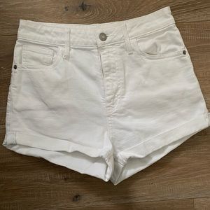 Aritzia TNA white jean shorts